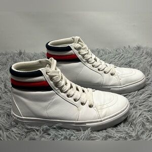 Tommy Hilfiger Women's 6M Lowgen High Top Fashion Sneaker White Red Blue Ankle